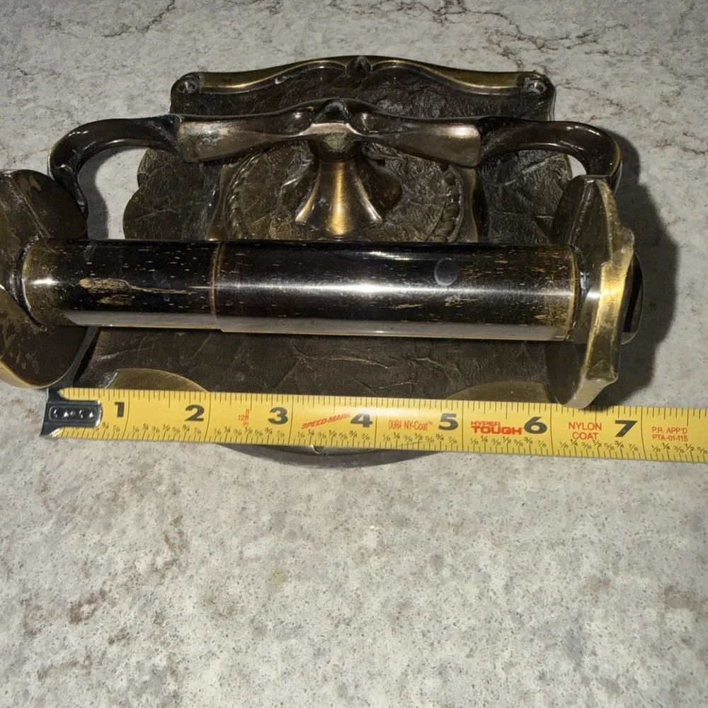 Vintage Brass Towel Bars Toilet Paper Holder Set of 3 Wall Mounted No Screws